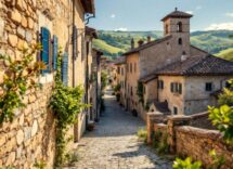 Vista panoramica di Abbadia San Michele immersa nella natura