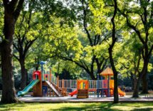 Bambini che si divertono in un parco di Roma