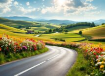 Viaggi on the road attraverso paesaggi europei