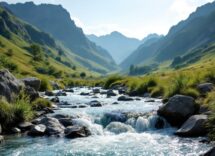 Vista panoramica delle terme di Porretta con acque termali