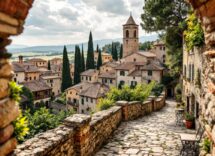 Vista panoramica di un borgo toscano storico