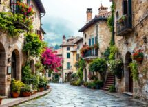 Panorama di un borgo romantico in Italia