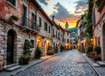 Panorama di un borgo romantico in Italia
