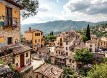 Vista panoramica di Bussana Vecchia, borgo artistico ligure