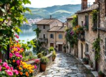 Vista panoramica di Castel Gandolfo e del lago Albano