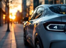 Dacia Spring in un contesto urbano moderno