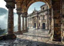 Vista di una dimora storica barocca in Puglia