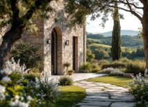 Vista panoramica di un eremo moderno in Umbria