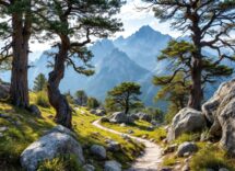 Panorama delle montagne slovene con sentieri escursionistici