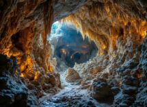Vista affascinante di un paesaggio sotterraneo