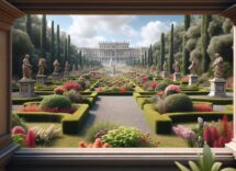 Vista panoramica di un giardino incantevole in Italia