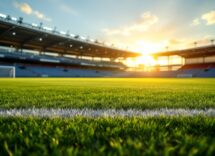 Giovane giornalista sportivo italiano in azione