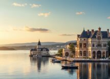 Vista panoramica di Lake Geneva nel Midwest americano