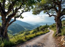 Panorama di una strada italiana immersa nella natura