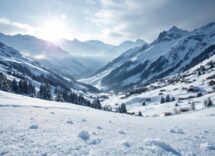 Panorama invernale di Livigno con neve e montagne