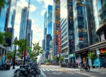 Loredana Berté in un contesto urbano intenso e vibrante