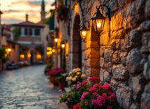 Vista romantica di un luogo d'amore in Italia