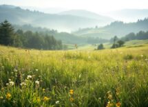 Un paesaggio sereno di un luogo silenzioso nel mondo