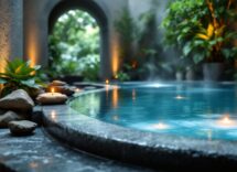 Coppia rilassata in una spa romantica per San Valentino