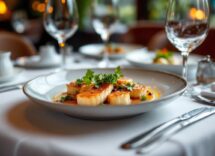 Immagine di un ristorante stellato in Italia con piatti gourmet