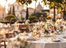 Vista panoramica di Roma con elementi di lusso