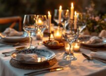 Coppia innamorata in un paesaggio romantico della Campania