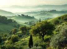 Panorama di Calciano con natura e arte locale