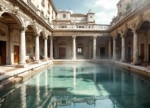 Vista panoramica di una storica terme europea