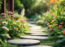 Turista in un centro benessere immerso nella natura