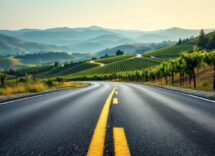 Panorama di una strada pittoresca in Italia